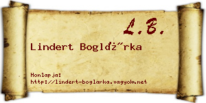 Lindert Boglárka névjegykártya